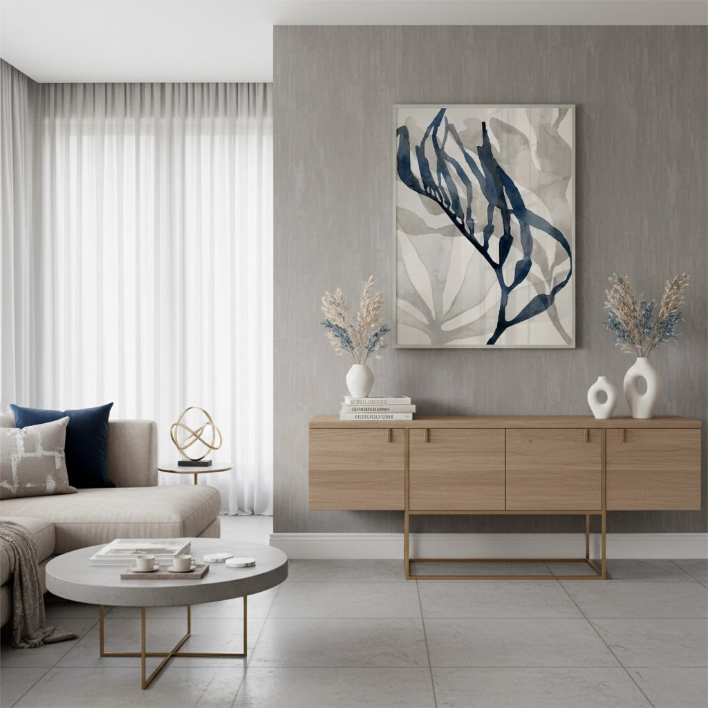 2Abstract Indigo Seaweed - Fine Art