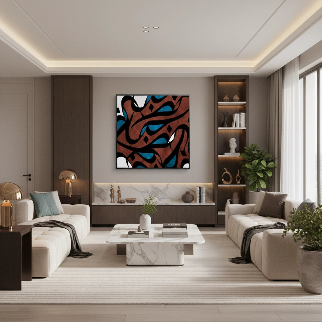 2Abstract Islamic Calligraphy - Fine Art