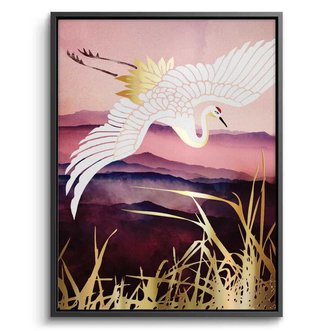 2Abstract Japanese Crane  - Canvas