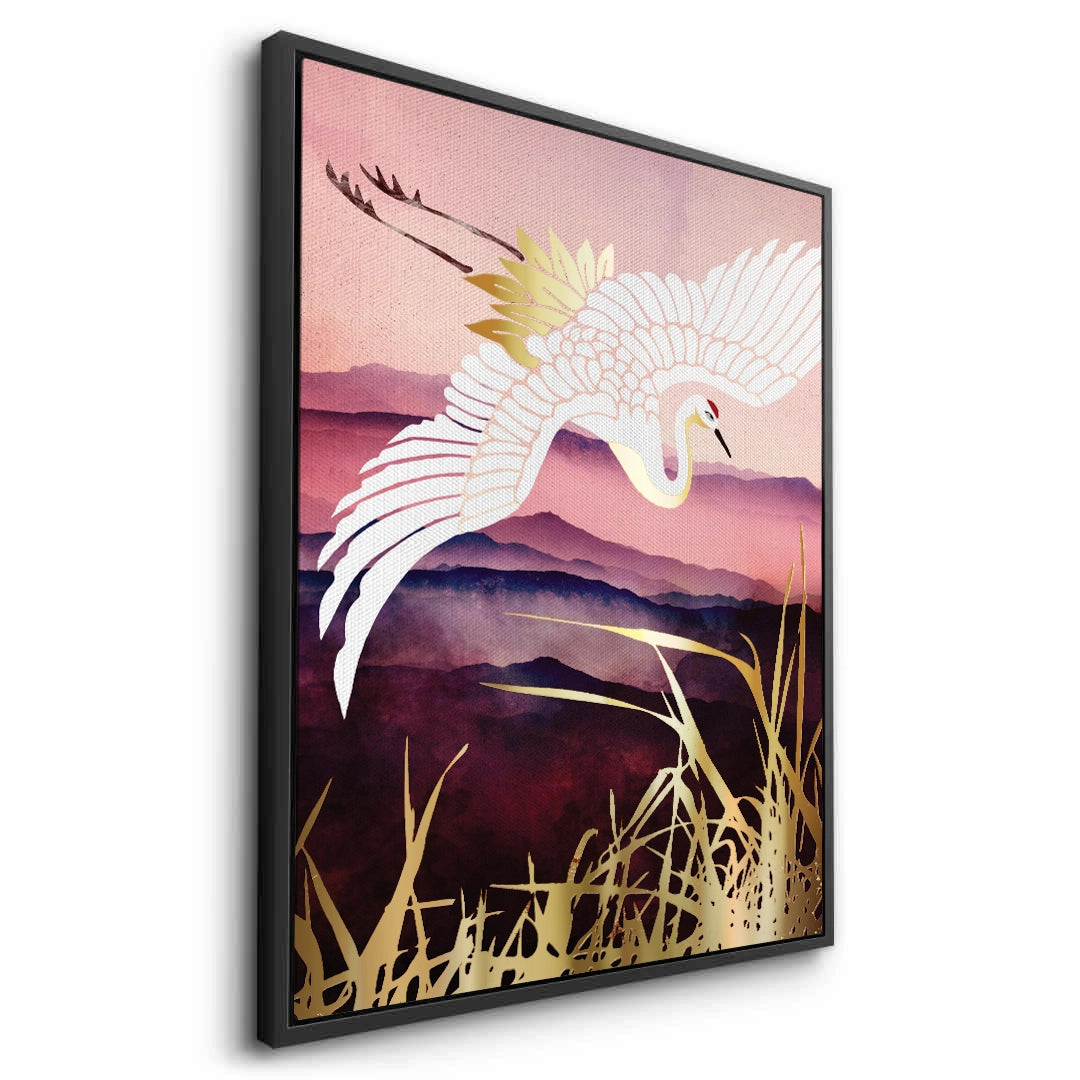 2Abstract Japanese Crane  - Canvas