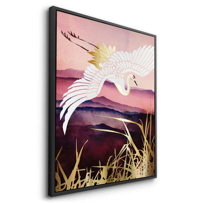 Abstract Japanese Crane  - Canvas