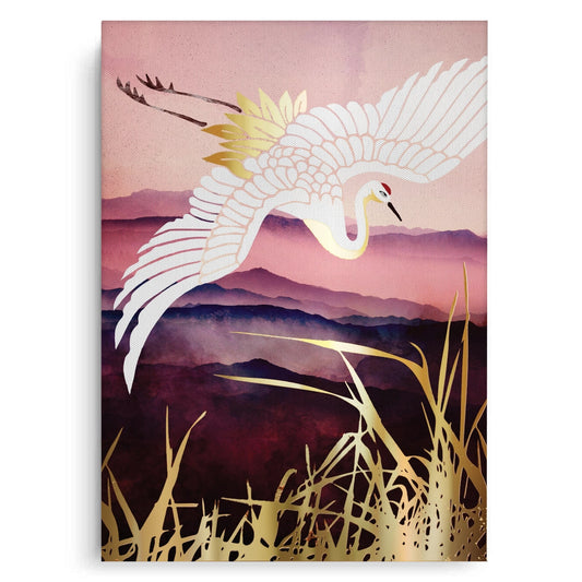 Abstract Japanese Crane  - Canvas