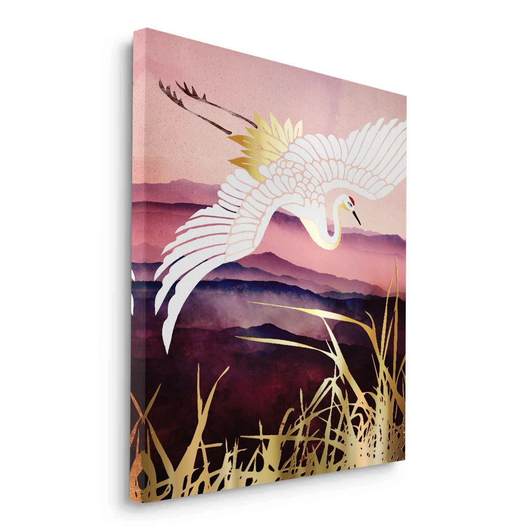 2Abstract Japanese Crane  - Canvas