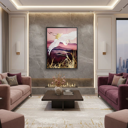 Abstract Japanese Crane  - Canvas