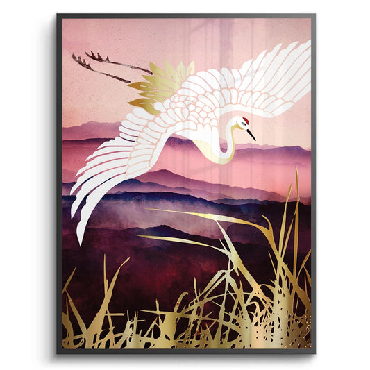 Abstract Japanese Crane - Fine Art