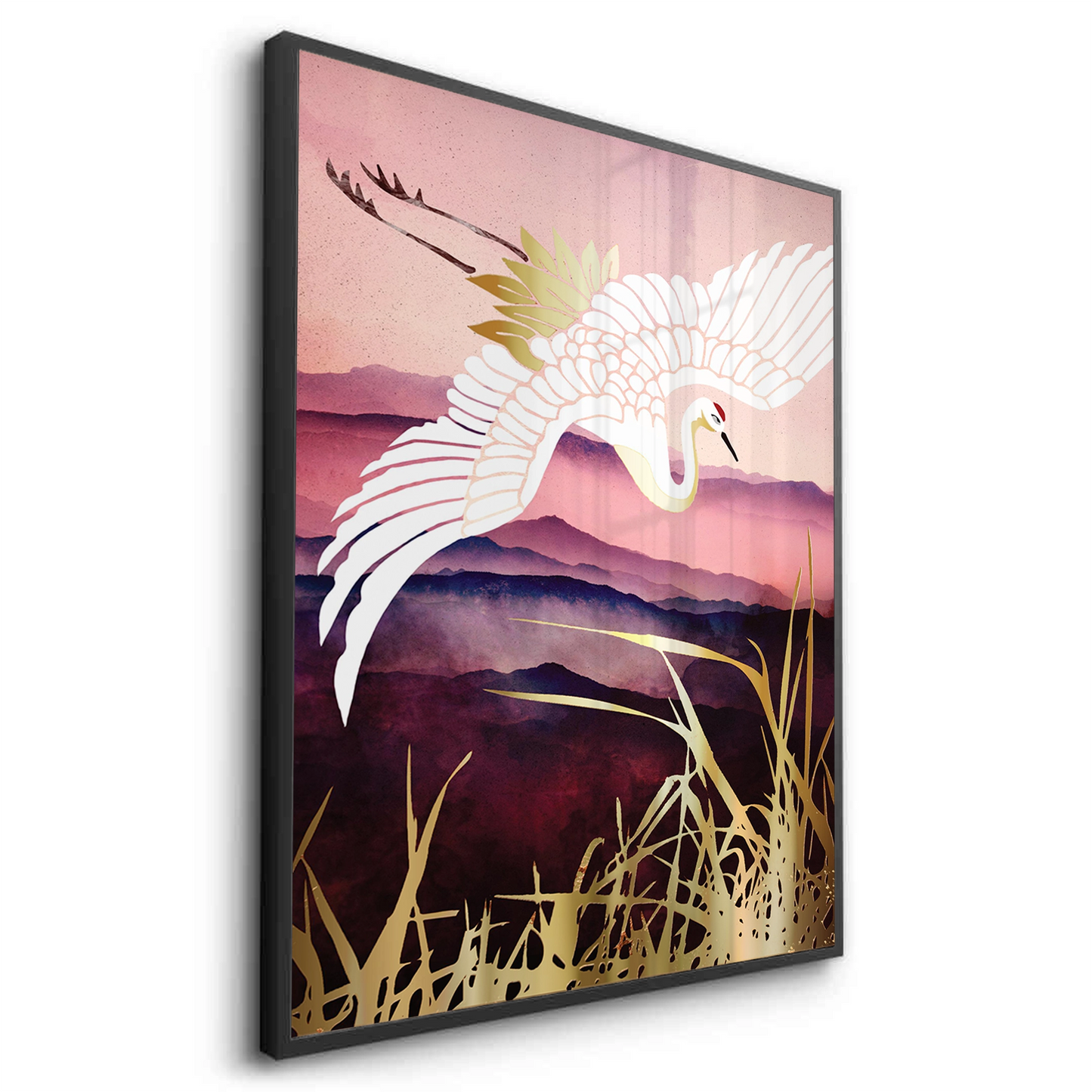 2Abstract Japanese Crane - Fine Art