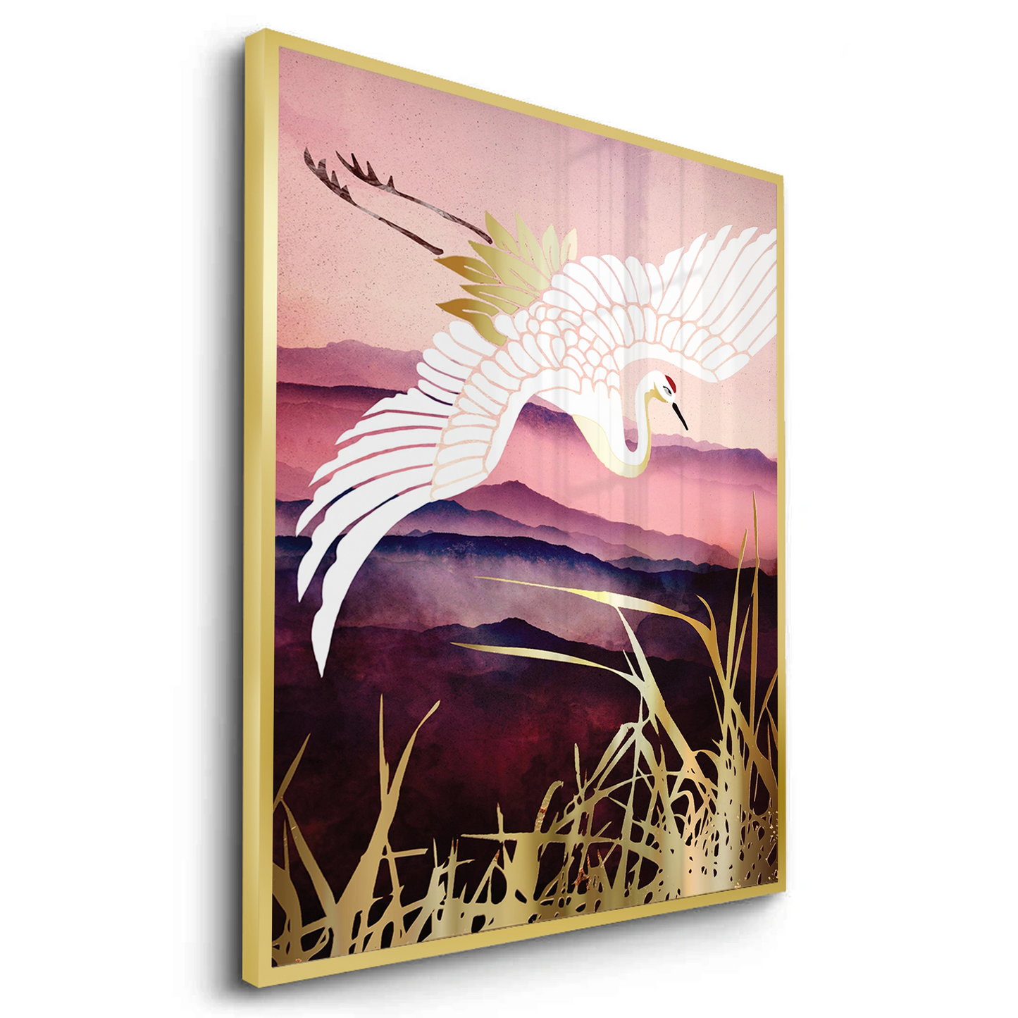 2Abstract Japanese Crane - Fine Art