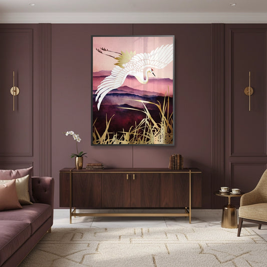 Abstract Japanese Crane - Fine Art