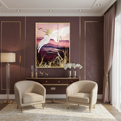 Abstract Japanese Crane - Fine Art