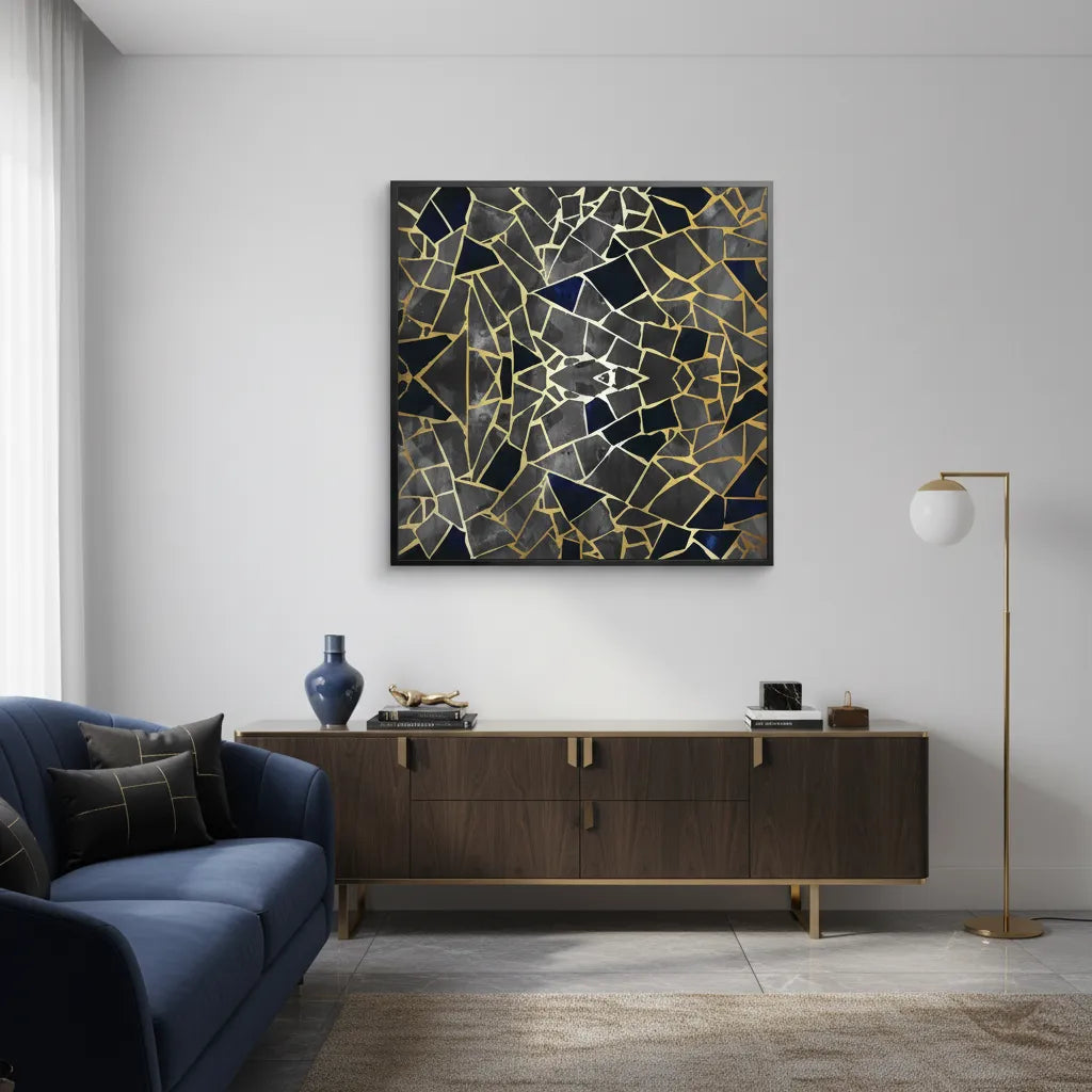 Abstract Kintsugi Stone - Fine Art - Jasmineart.ae