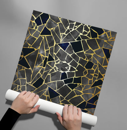 Abstract Kintsugi Stone- Poster