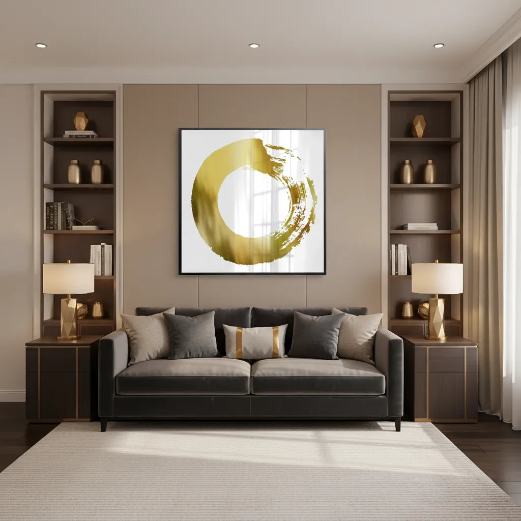 Abstract Metallic Circle - Fine Art - Jasmineart.ae