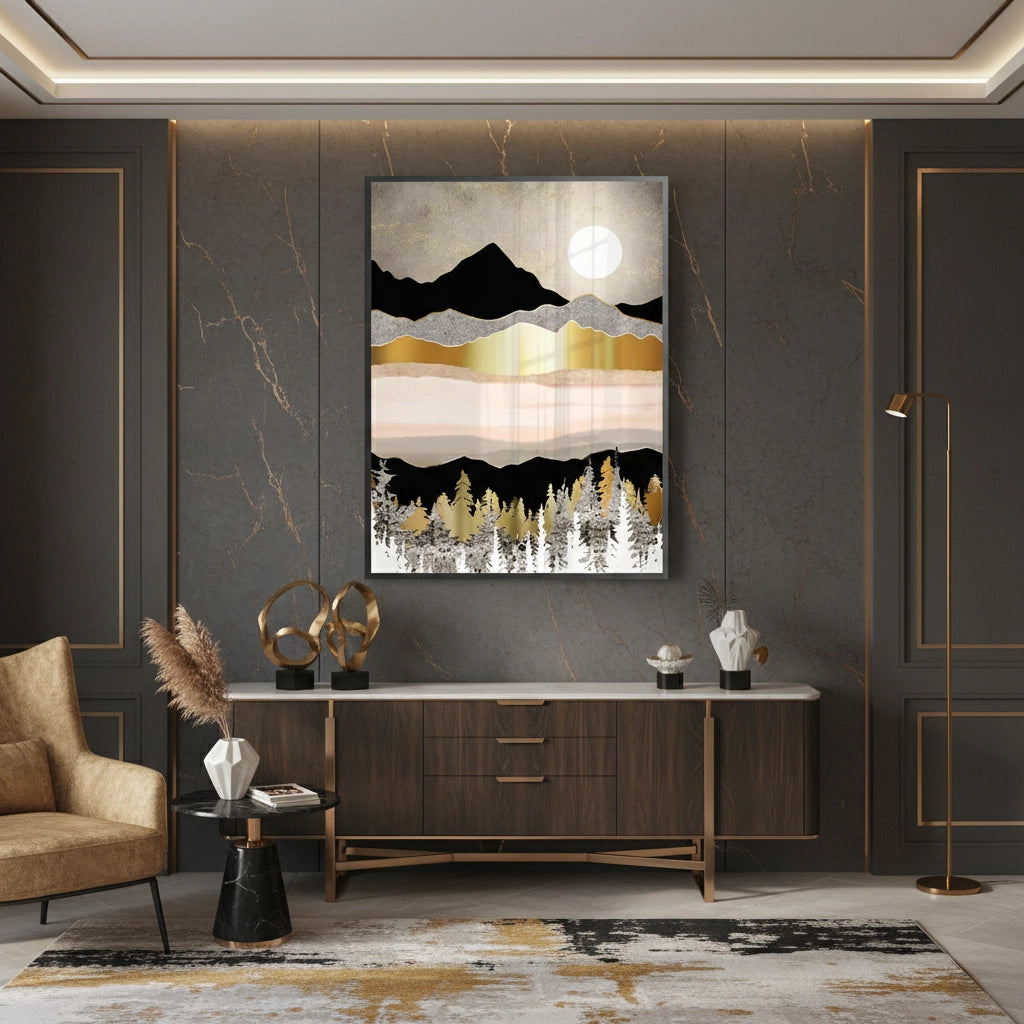 2Abstract Metallic Forest - Fine Art - Jasmineart.ae