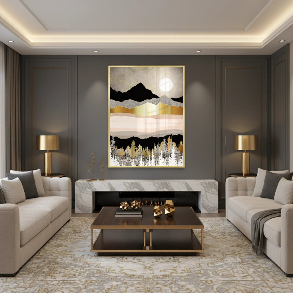 2Abstract Metallic Forest - Fine Art - Jasmineart.ae