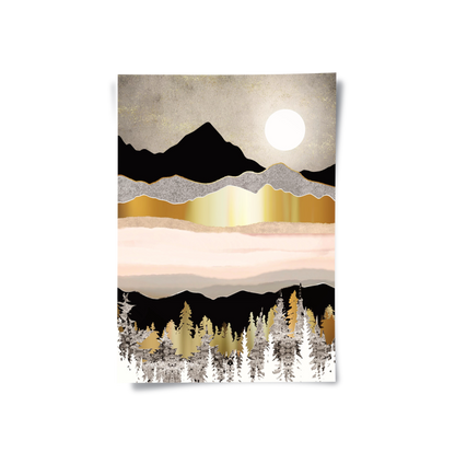 Abstract Metallic Forest - Poster