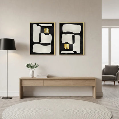 Abstract Modular Diptych Set of 2 - Canvas