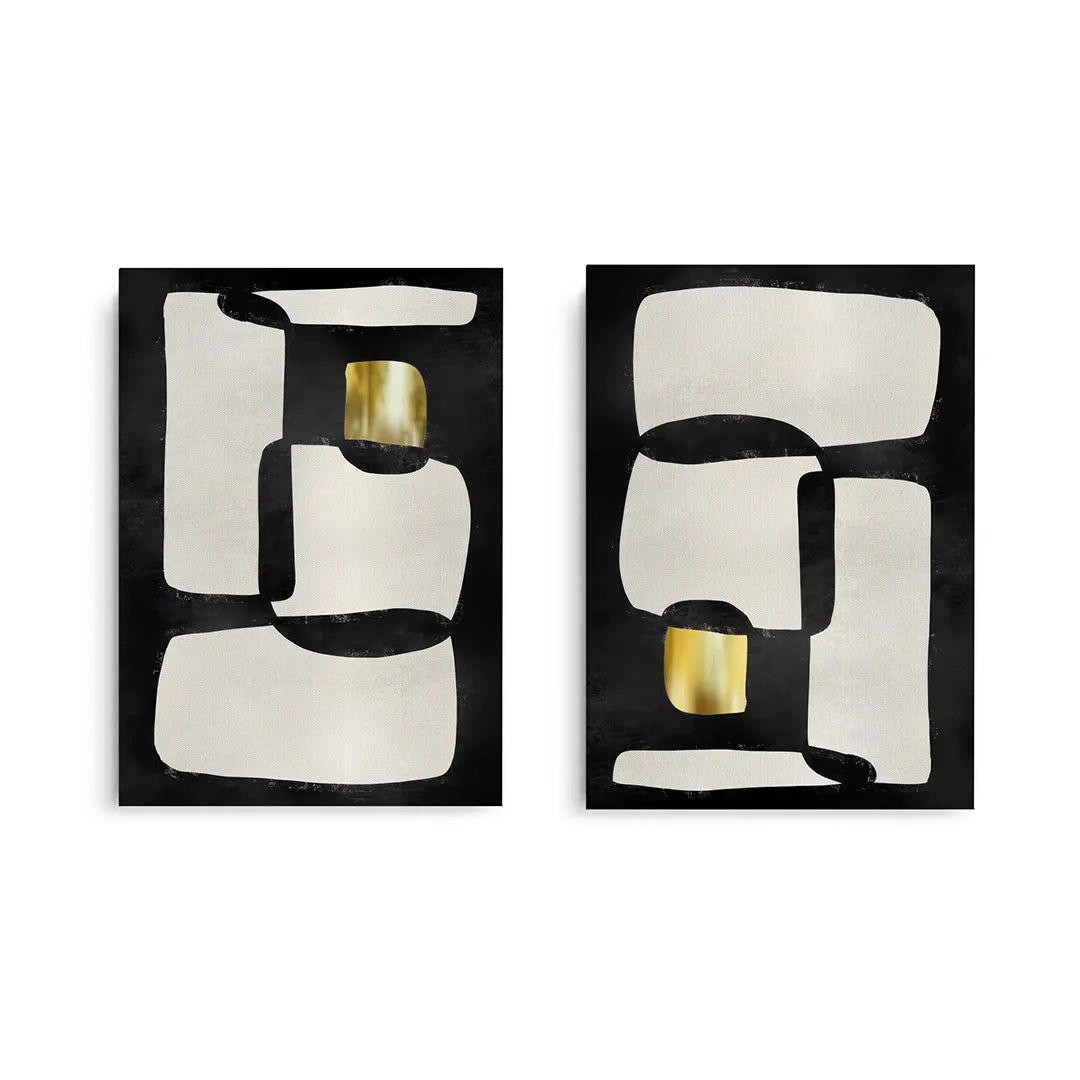 2Abstract Modular Diptych Set of 2 - Canvas