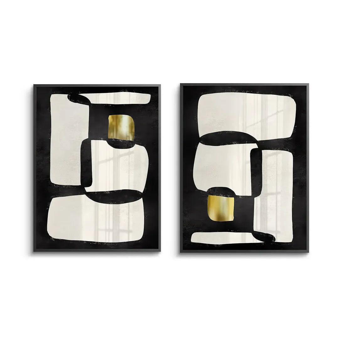 2Abstract Modular Diptych Set of 2 - Fine Art
