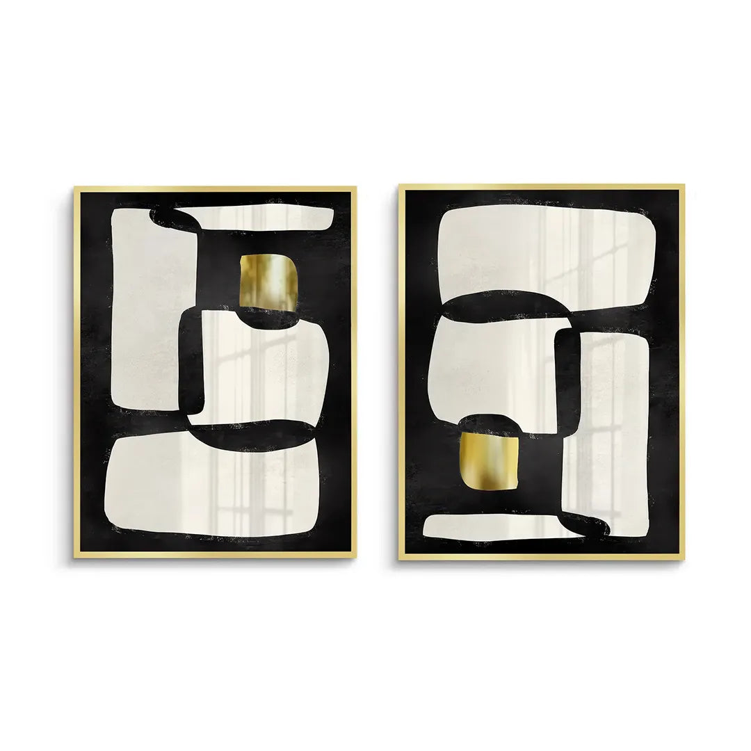 2Abstract Modular Diptych Set of 2 - Fine Art
