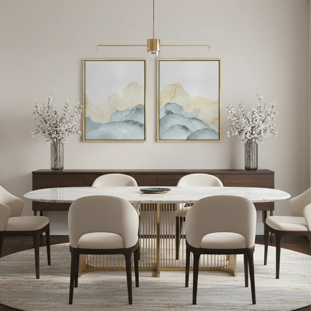 Abstract Mountain Set of 2 - Canvas - Jasmineart.ae