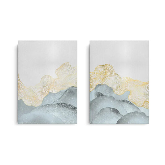 Abstract Mountain Set of 2 - Canvas