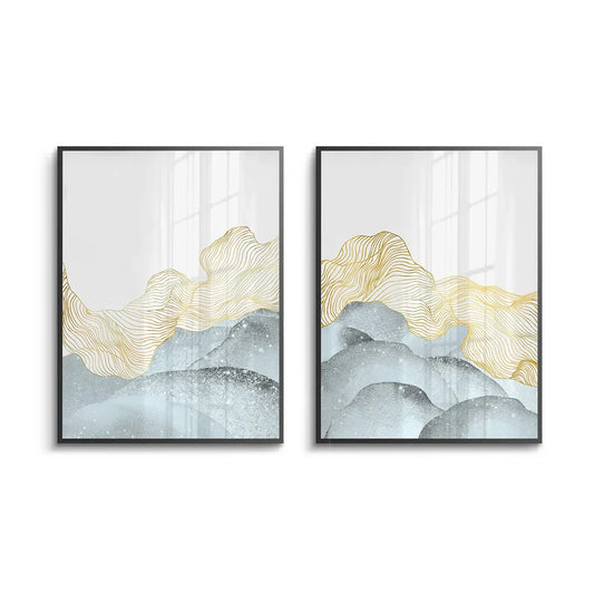 Abstract Mountain Set of 2 - Fine Art