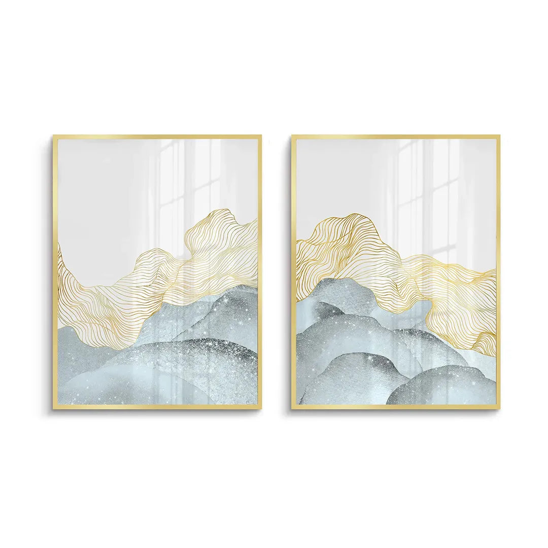 2Abstract Mountain Set of 2 - Fine Art