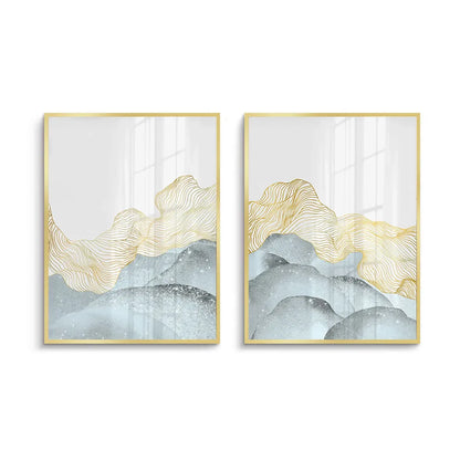 Abstract Mountain Set of 2 - Fine Art