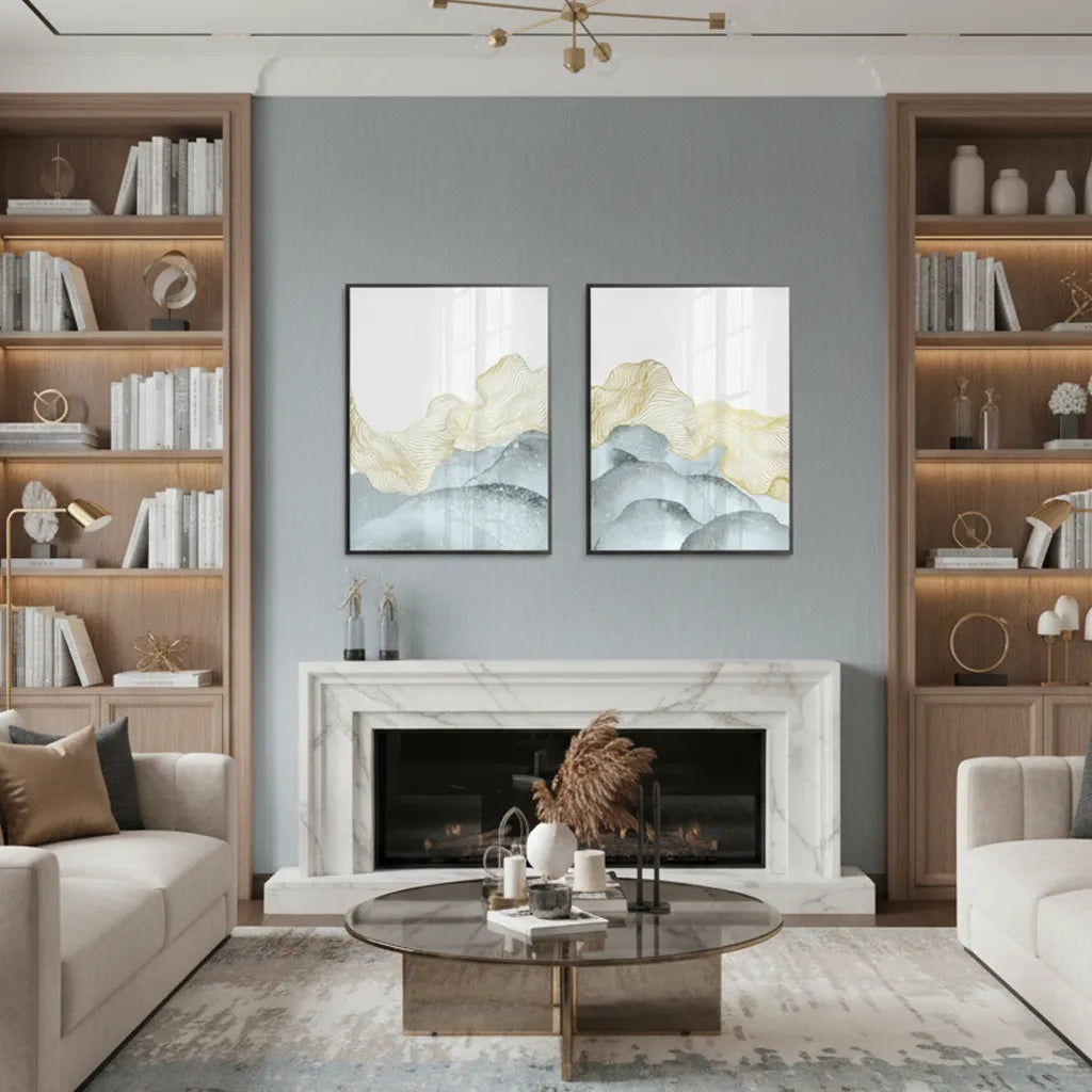 Abstract Mountain Set of 2 - Fine Art - Jasmineart.ae