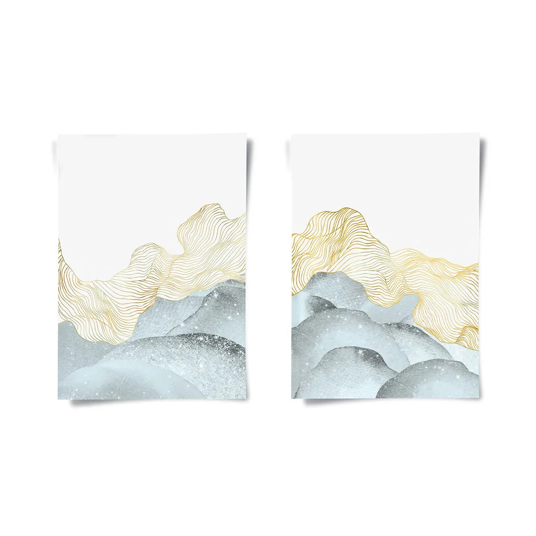 2Abstract Mountain Set of 2 - Poster