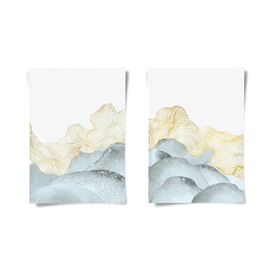 Abstract Mountain Set of 2 - Poster