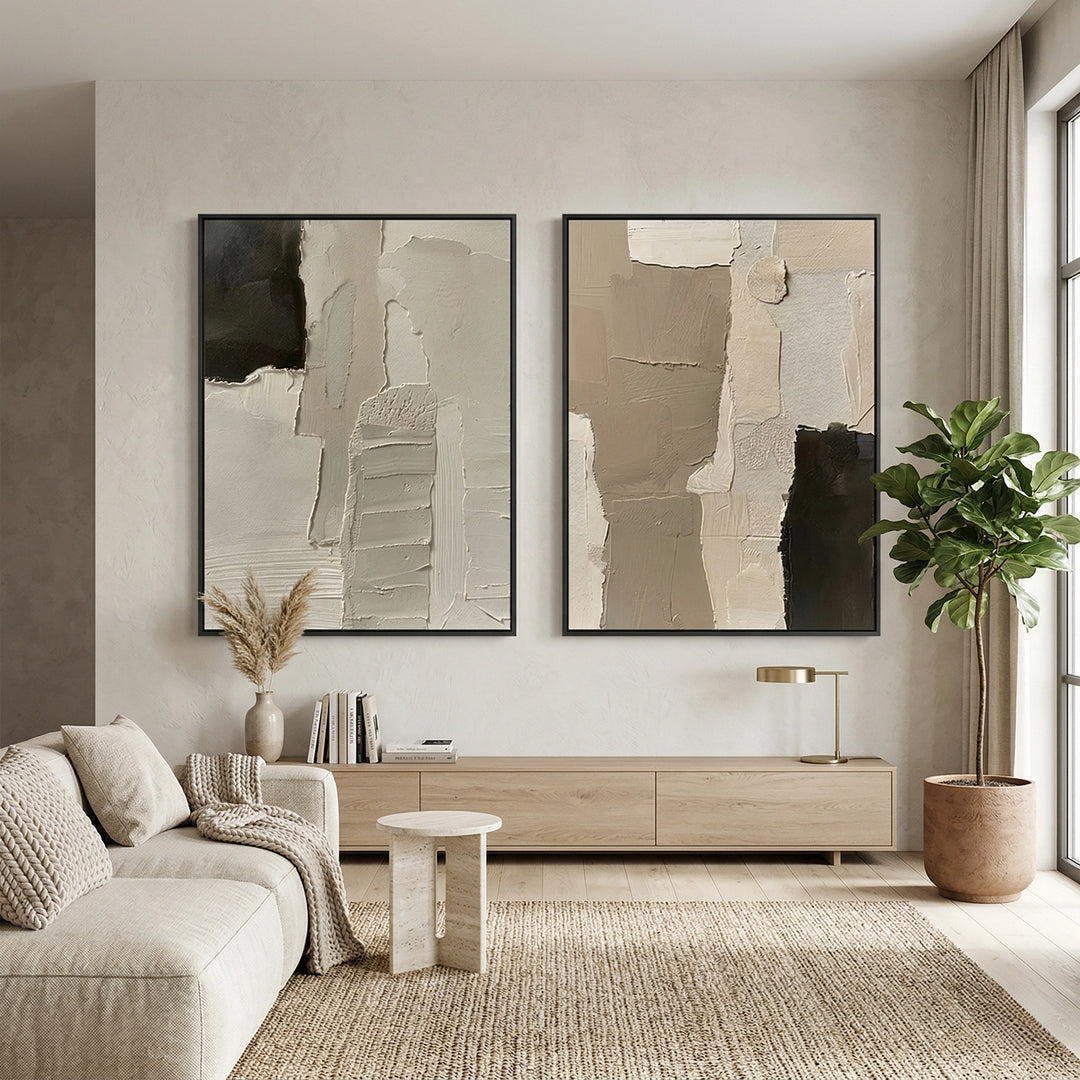 Abstract Palette Set Of 2 premium wall art, textured and elegant, ideal for UAE interiors