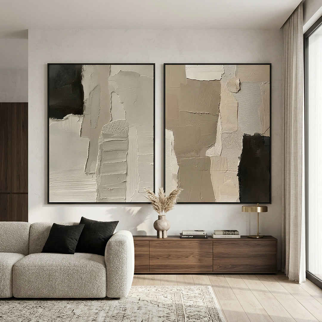 Abstract Palette Set Of 2 abstract luxury wall art, perfect for UAE office and home décor