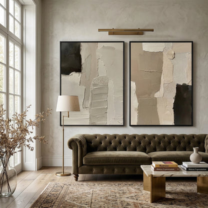 Abstract Palette Set Of 2 elegant contemporary wall art, premium design for Dubai and Abu Dhabi interiors