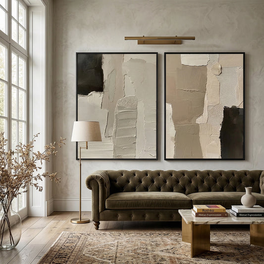 Abstract Palette Set Of 2 elegant contemporary wall art, premium design for Dubai and Abu Dhabi interiors