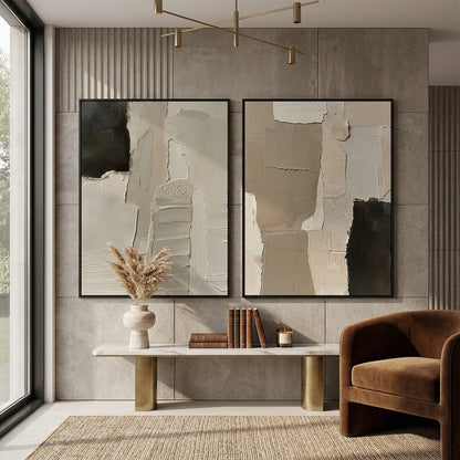 Abstract Palette Set Of 2 refined colorful minimalist luxury wall art for UAE spaces