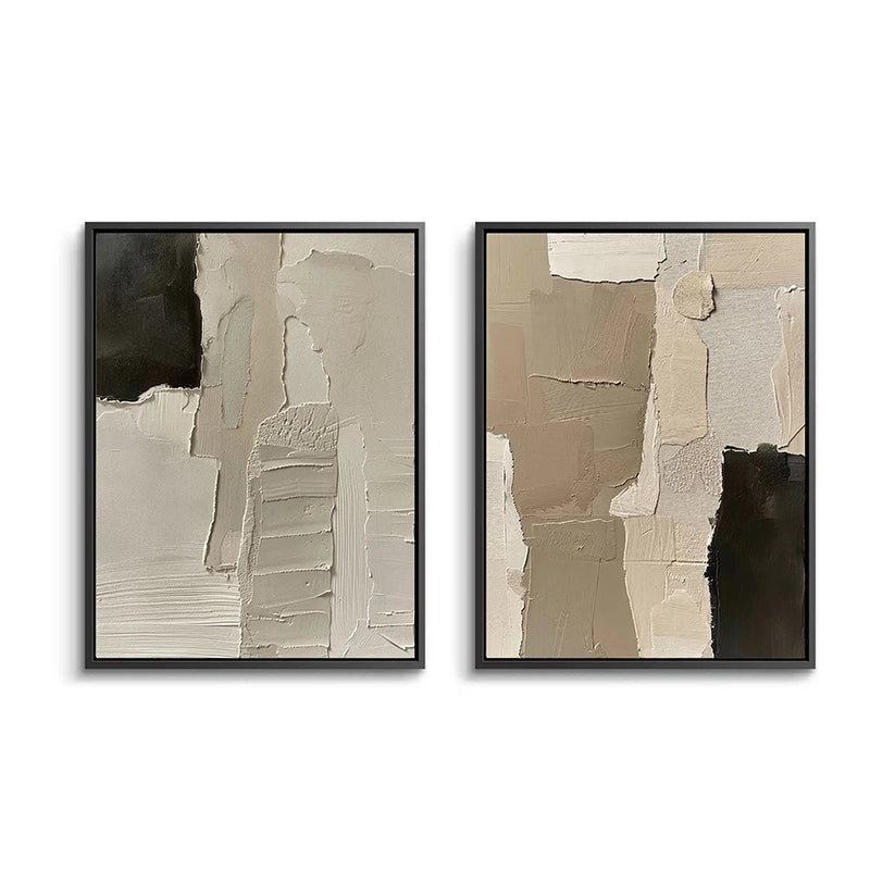 2Abstract Palette Set Of 2 minimalist luxury wall art with textured abstract design for UAE homes and offices