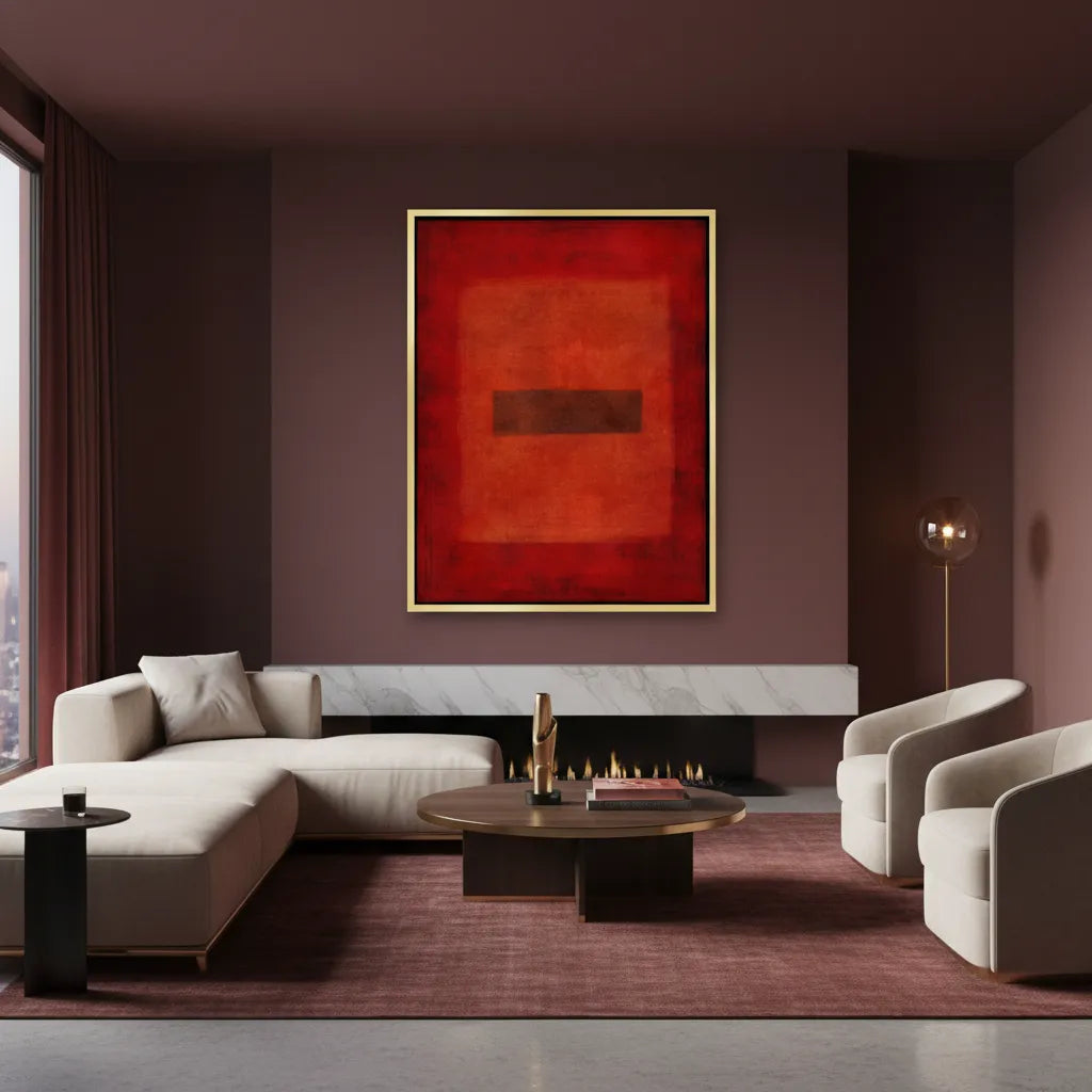 2Abstract Red Color Field  - Canvas