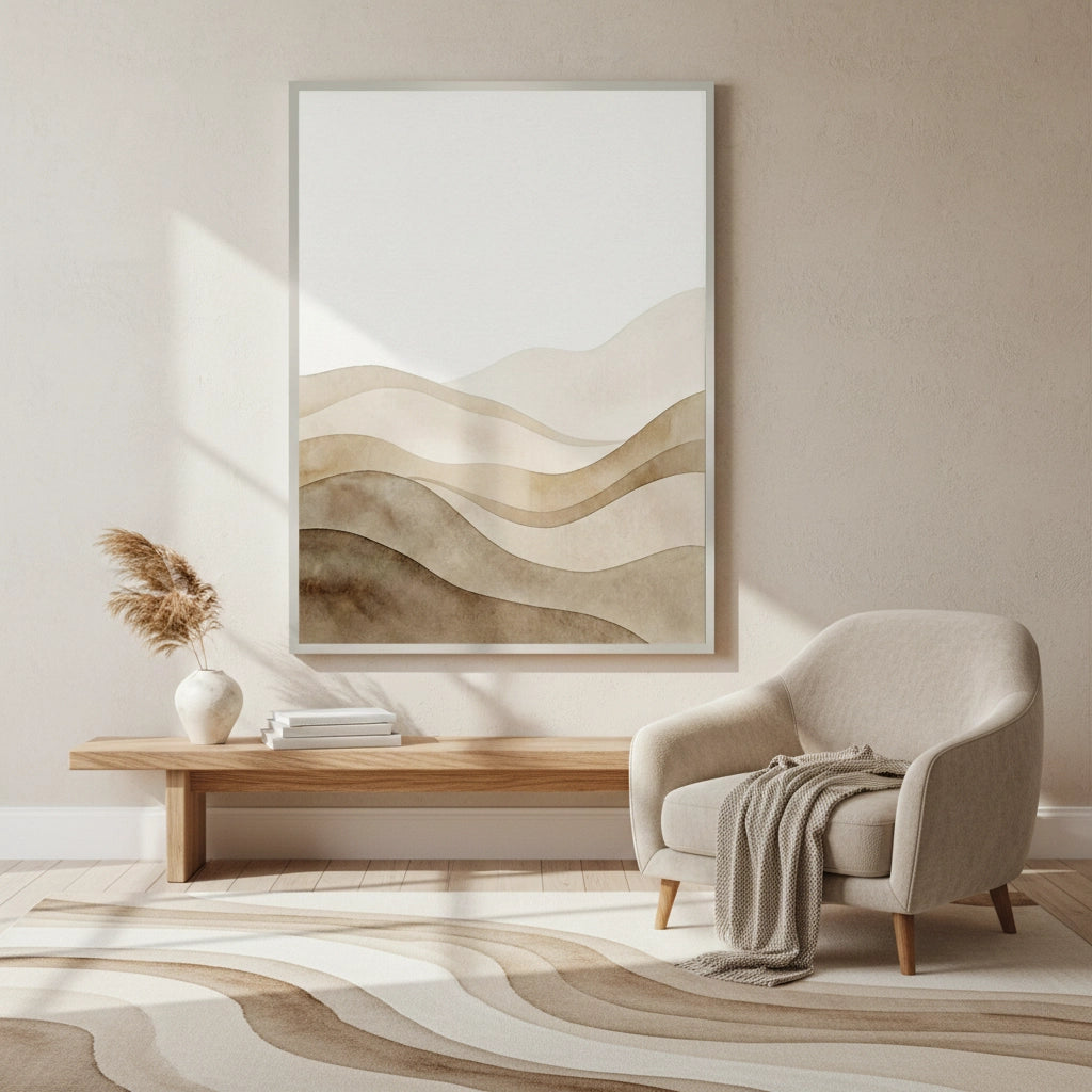 2Abstract Sand Dunes Watercolor - Fine Art