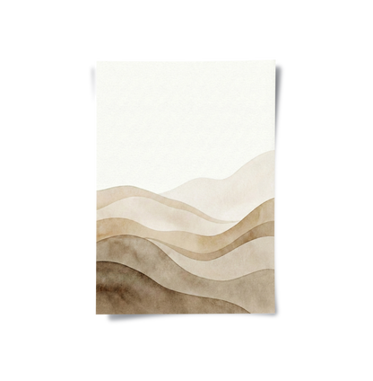 Abstract Sand Dunes Watercolor - Poster