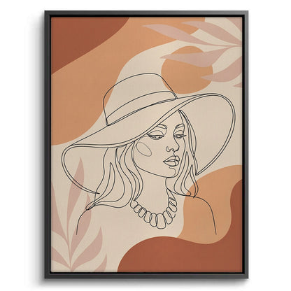 Abstract Sun Hat Lady - Canvas