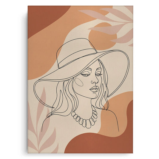 Abstract Sun Hat Lady - Canvas