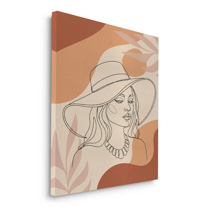 Abstract Sun Hat Lady - Canvas