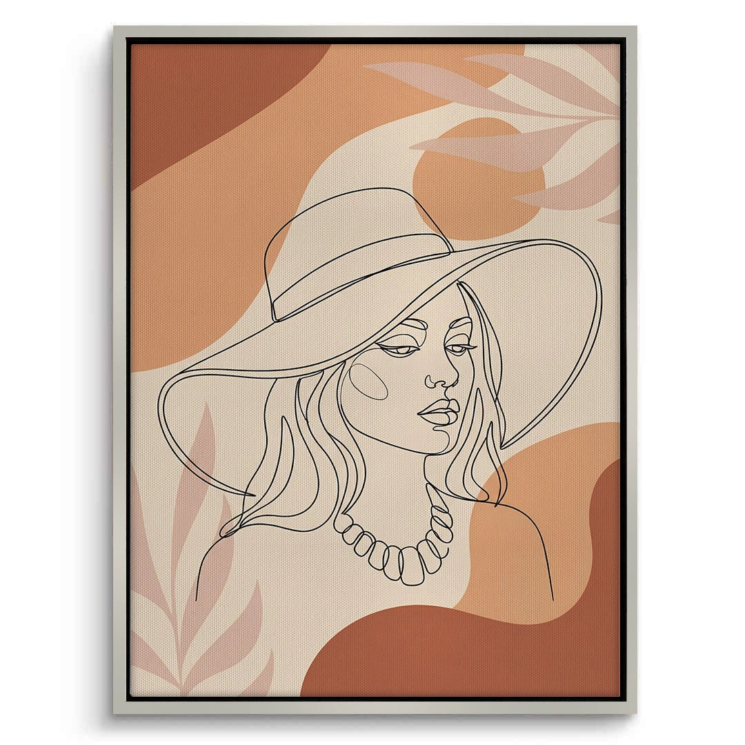 2Abstract Sun Hat Lady - Canvas