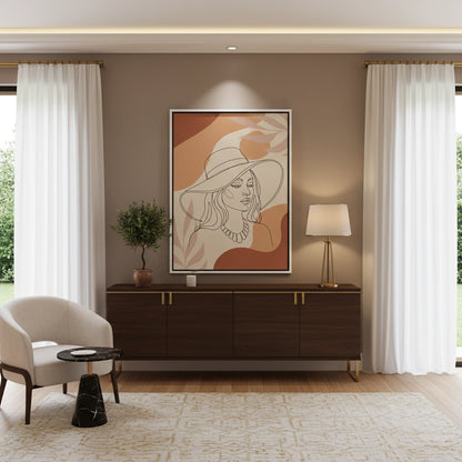 Abstract Sun Hat Lady - Canvas