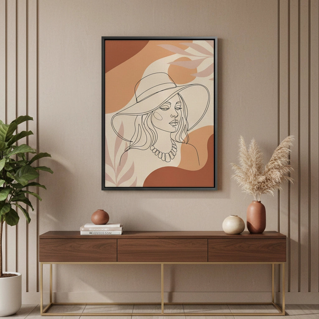 2Abstract Sun Hat Lady - Canvas
