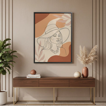 Abstract Sun Hat Lady - Canvas