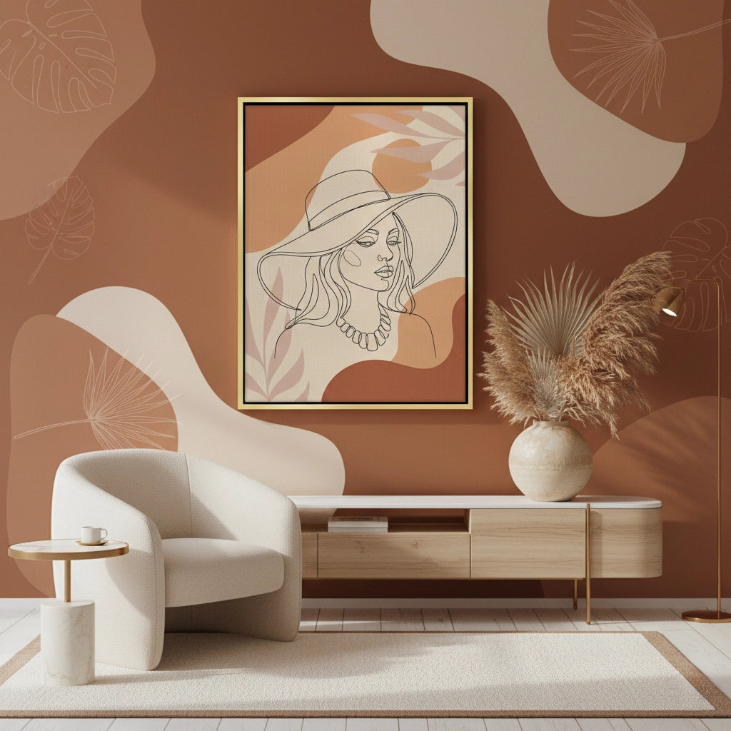 2Abstract Sun Hat Lady - Canvas