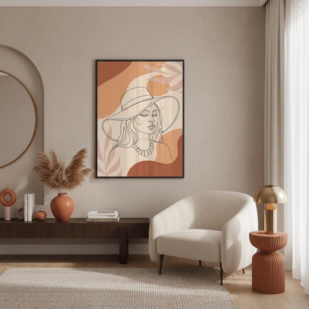 2Abstract Sun Hat Lady - Fine Art