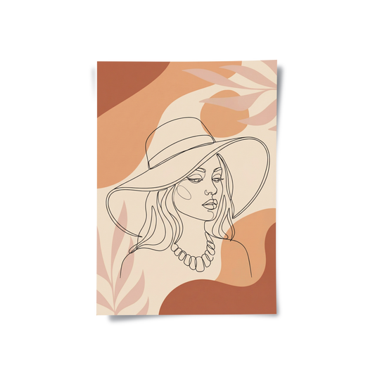 Abstract Sun Hat Lady - Poster
